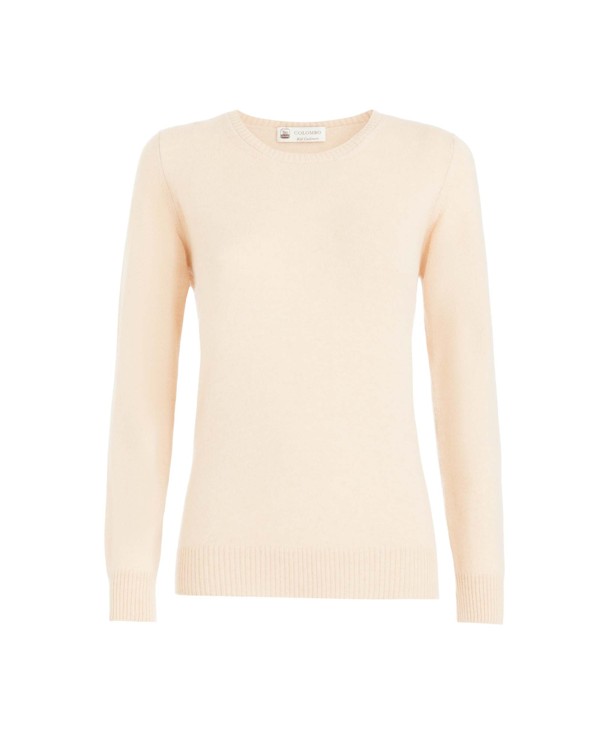 Beige kid cashmere round-neck sweater 4