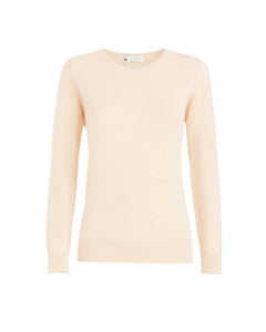 Beige kid cashmere round-neck sweater