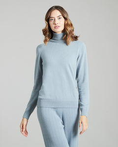 Maglia Dolcevita in Kid Cashmere azzurra