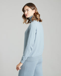 Light-blue kid cashmere turtleneck sweater