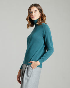 Maglia Dolcevita in Kid Cashmere verde