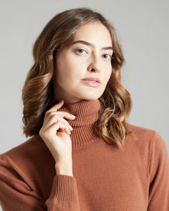 Maglia Dolcevita in Kid Cashmere marrone