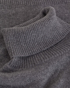 Dark grey kid cashmere turtleneck sweater