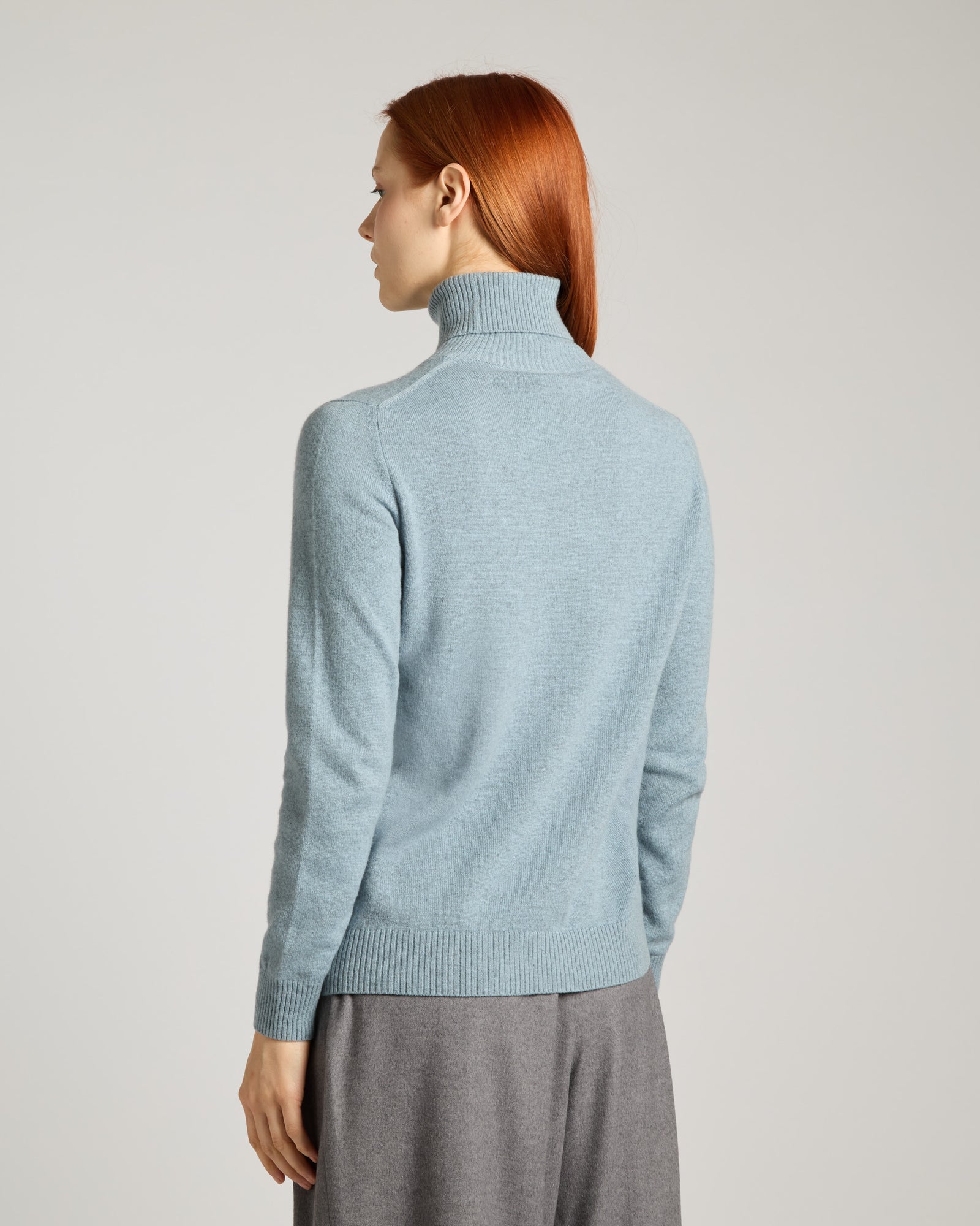 Light Blue Kid cashmere turtleneck sweater 4