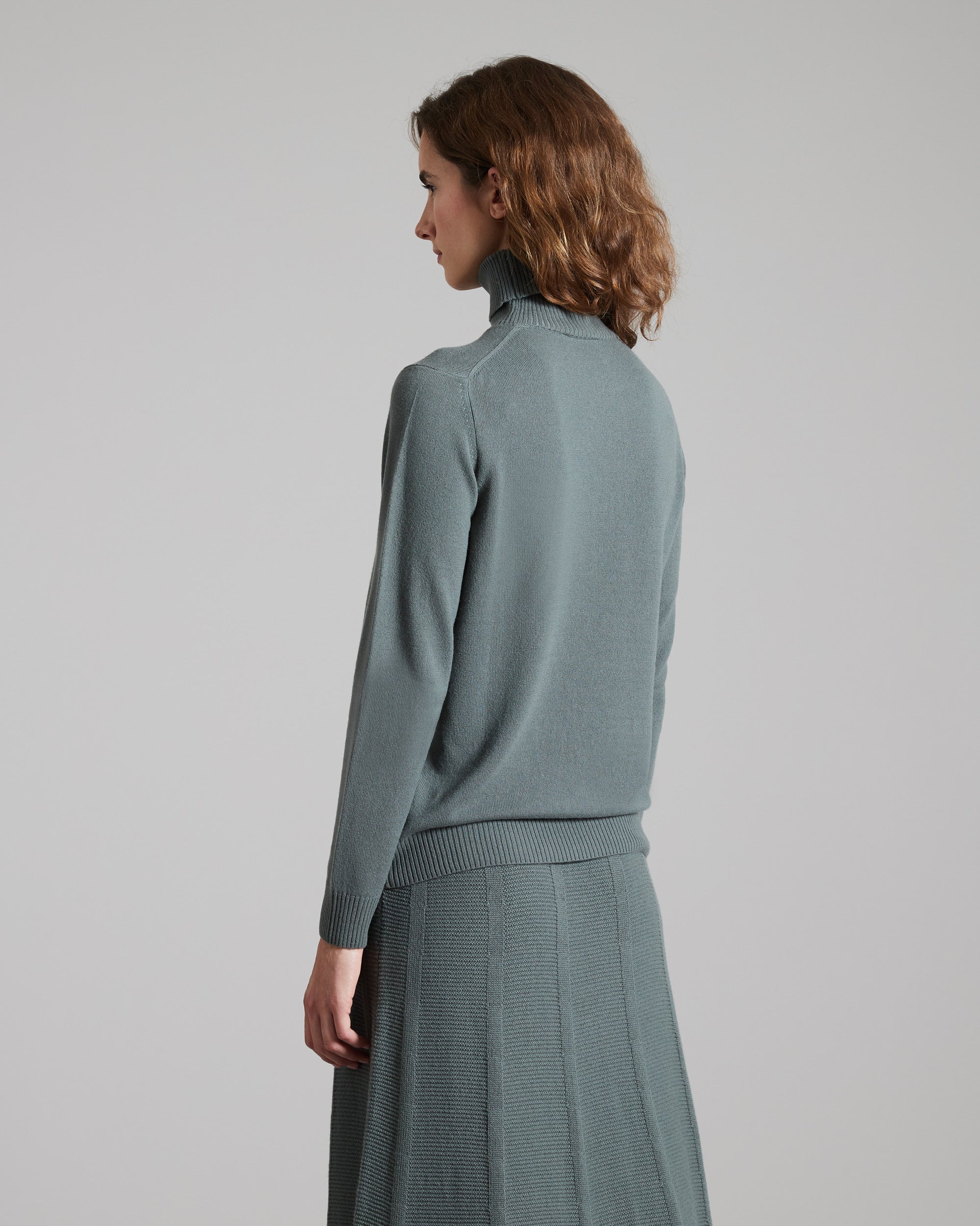 Botanic Green Kid cashmere turtleneck sweater 3