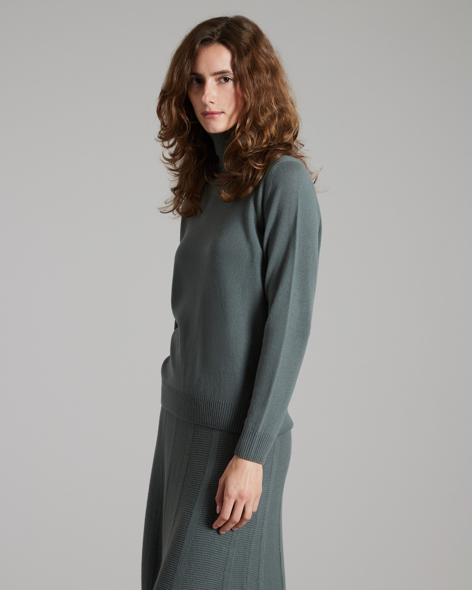 Maglia dolcevita in Kid Cashmere verde salvia