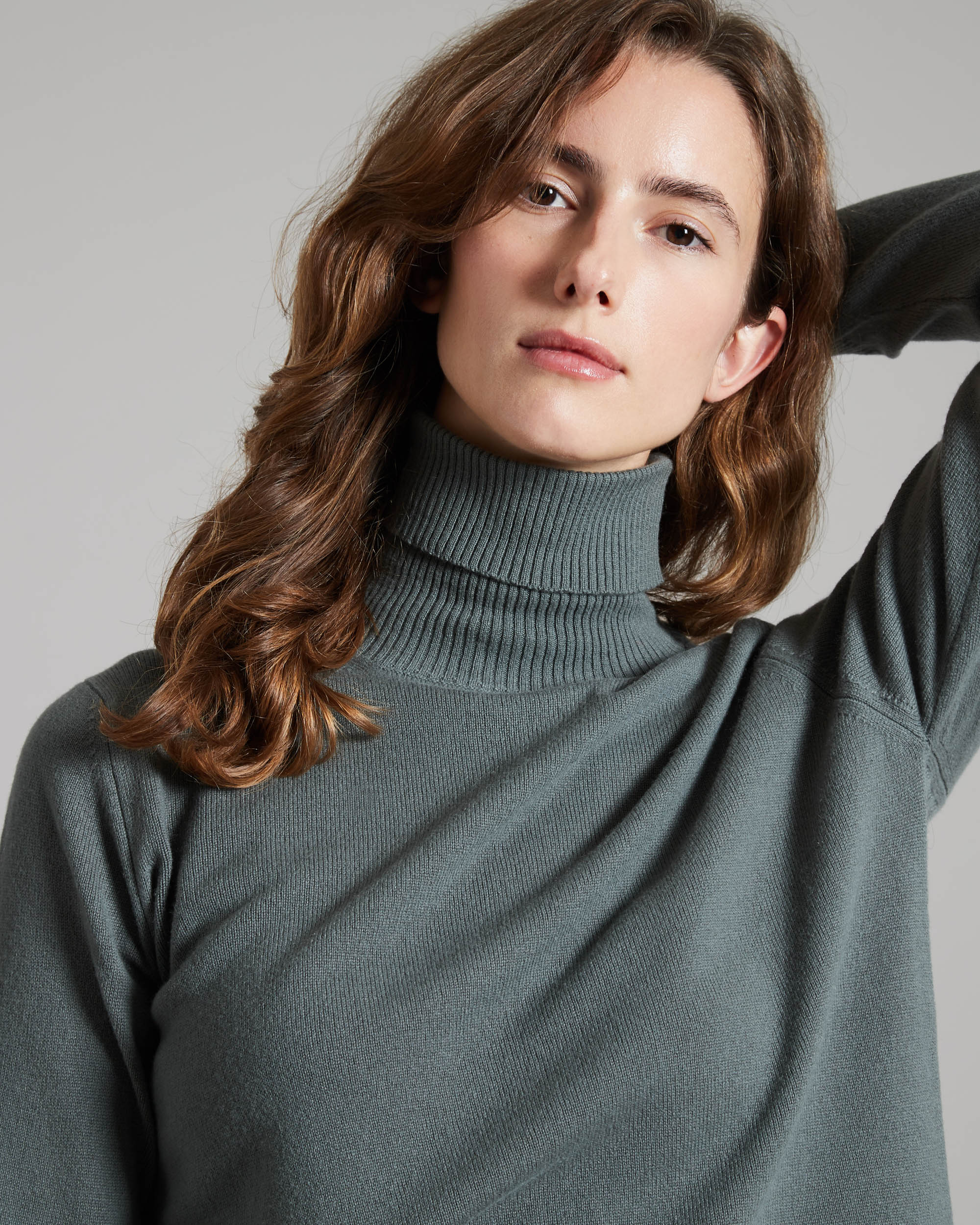 Botanic Green Kid cashmere turtleneck sweater 4
