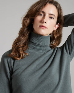 Botanic Green Kid cashmere turtleneck sweater