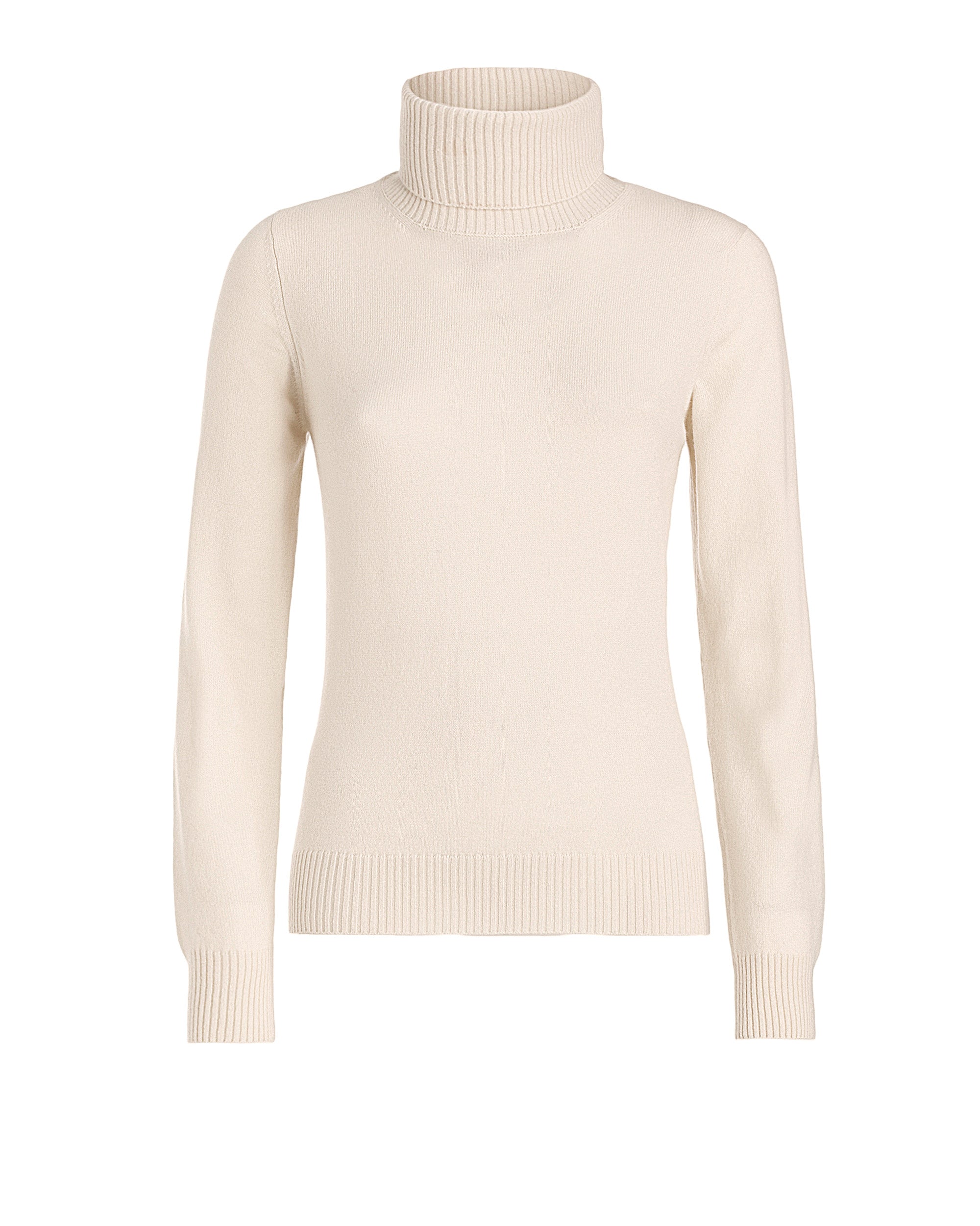 Naturbeiger Rollkragenpullover aus Kid-Kaschmir