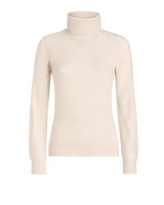 Naturbeiger Rollkragenpullover aus Kid-Kaschmir