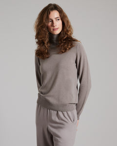 Maglia Dolcevita in Kid Cashmere brown