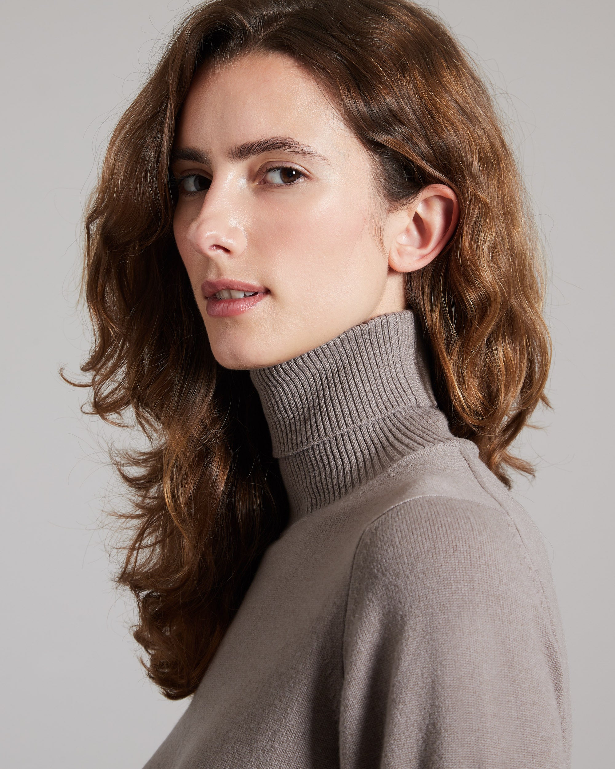 Maglia Dolcevita in Kid Cashmere brown