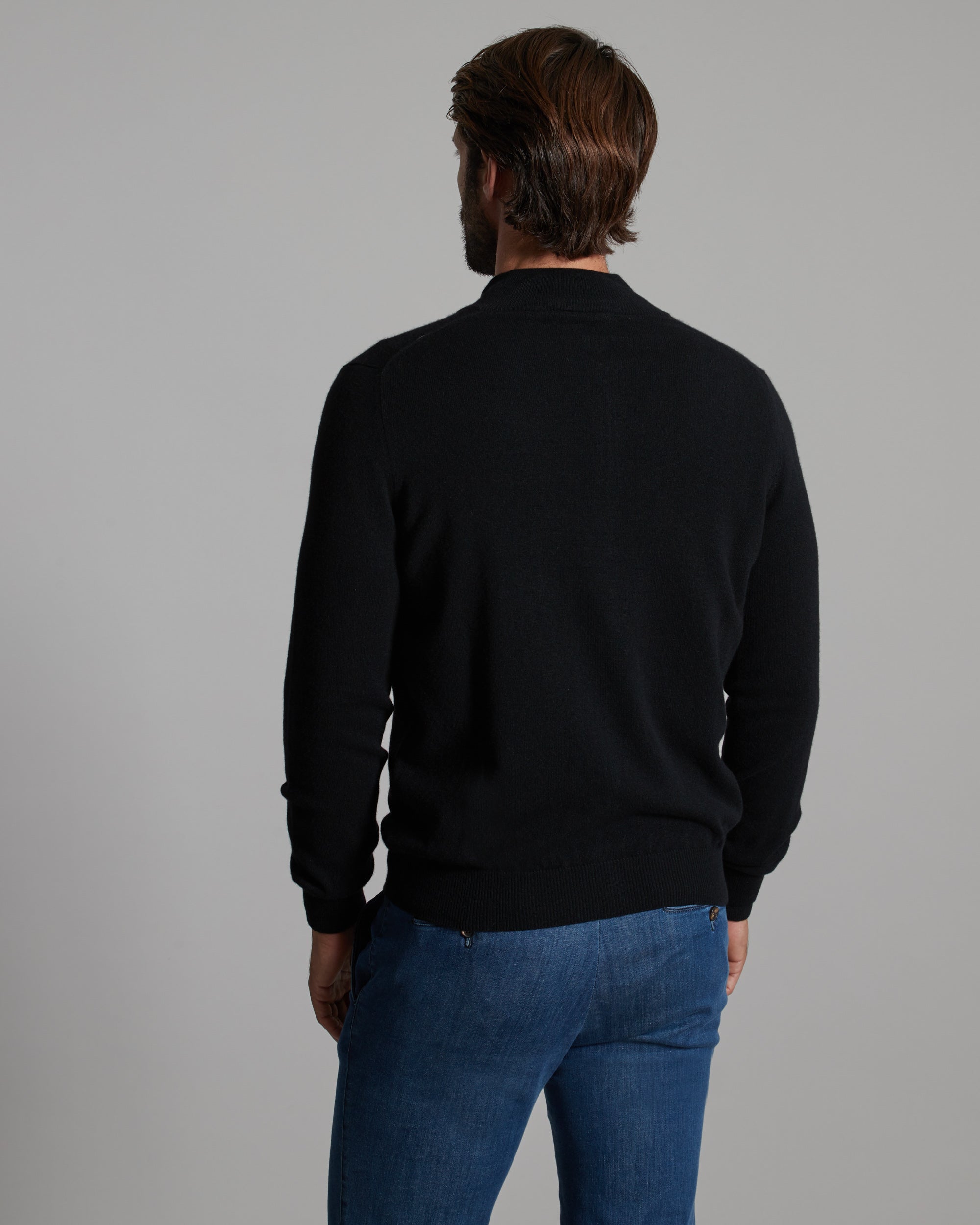 Cardigan Zip in Kid cashmere nero