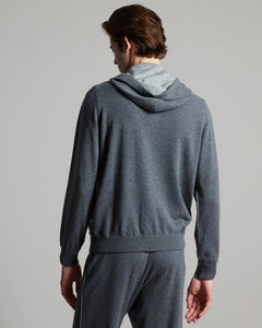 Dark Grey kid cashmere zip hoodie