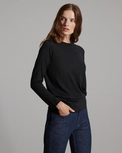 Cashmere and silk crew neck in black