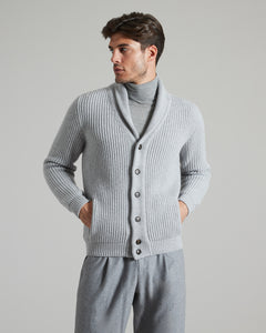 Blouson in Kid Cashmere grigio chiaro