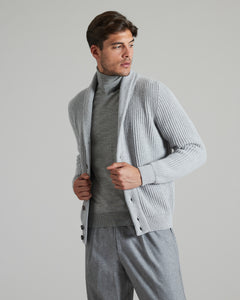 GREY KID CASHMERE BLOUSON