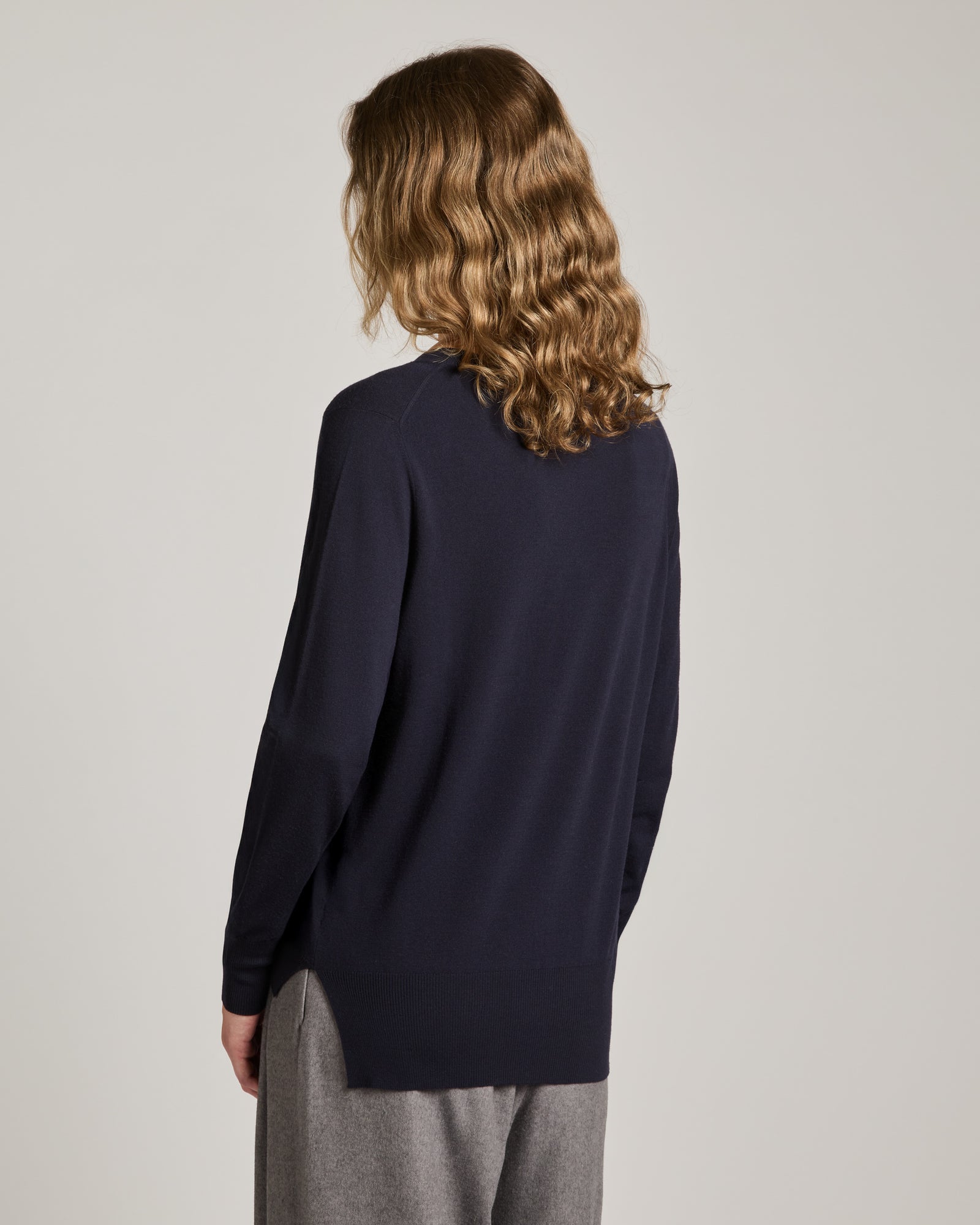 Blue 12.8 Kid Wool blue v-neck sweater 4