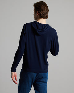 Navy Blue 12.8 kid wool hoodie