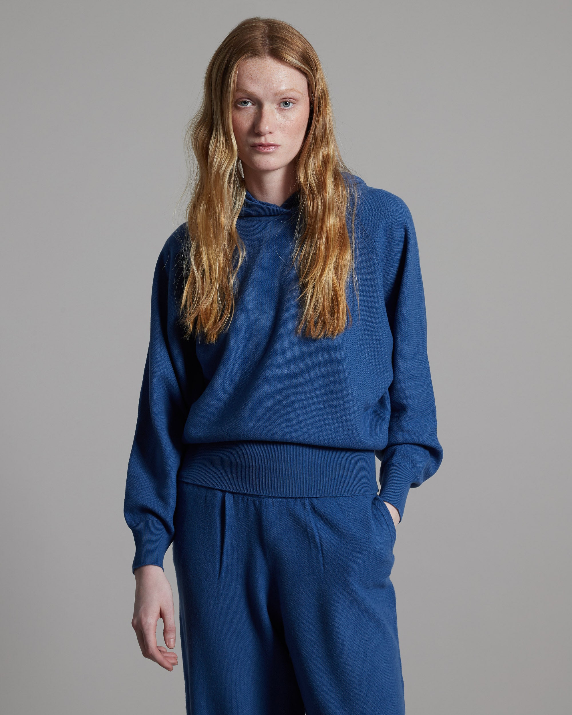 Kid Wool 12.8 hooded sweater in blue 2
