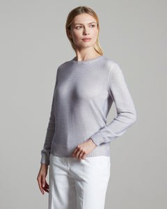 Kid Cashmere hand sprayed crew neck in purple 2