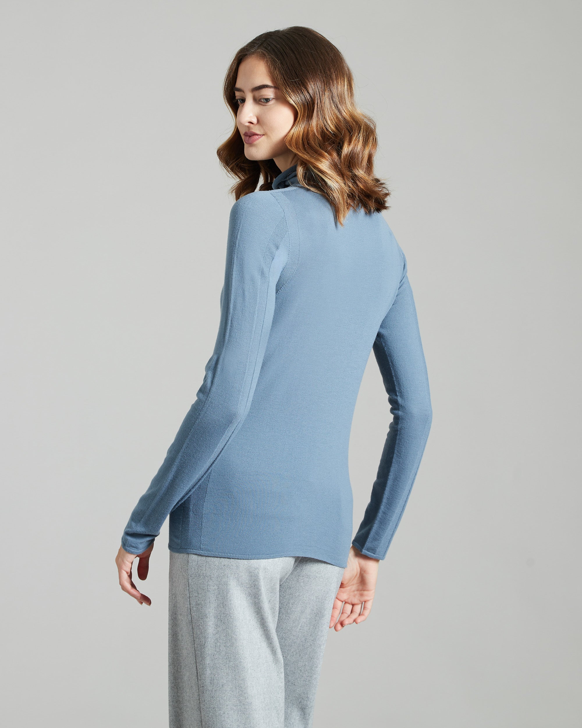 Light-blue 12.8 Kid Wool blue turtleneck