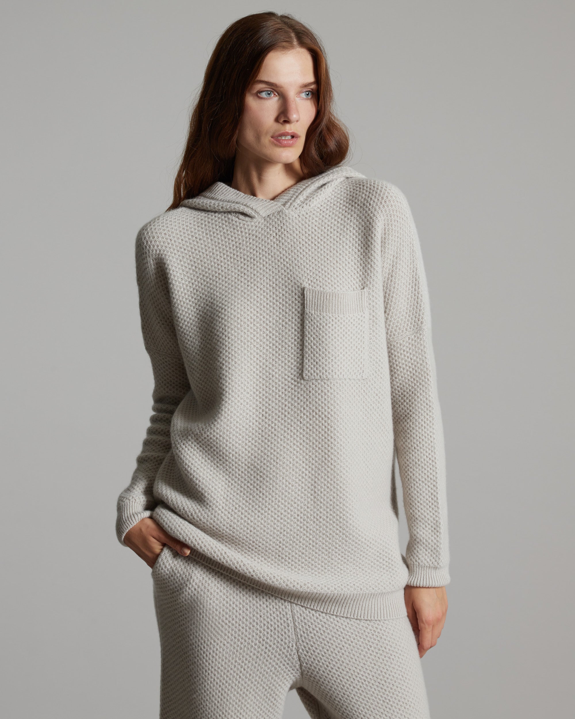 Hoodie in Kid Cashmere beige 2