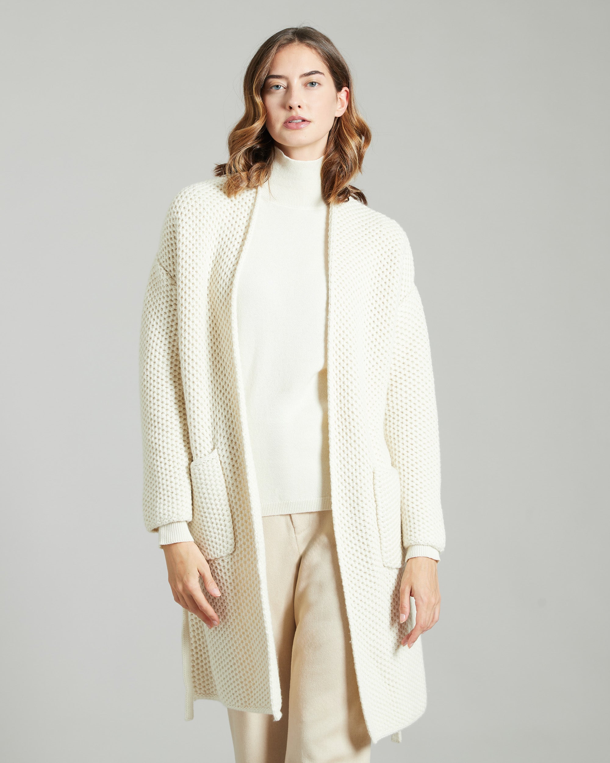 Outerwear in Kid Cashmere bianco