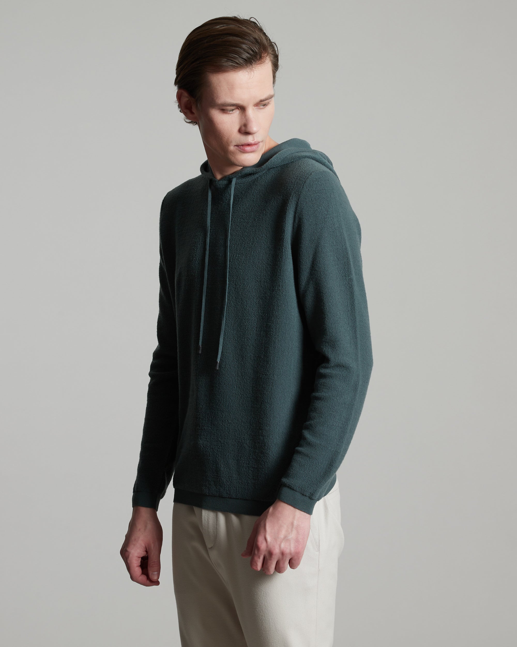 Green 12.8 kid wool hoodie