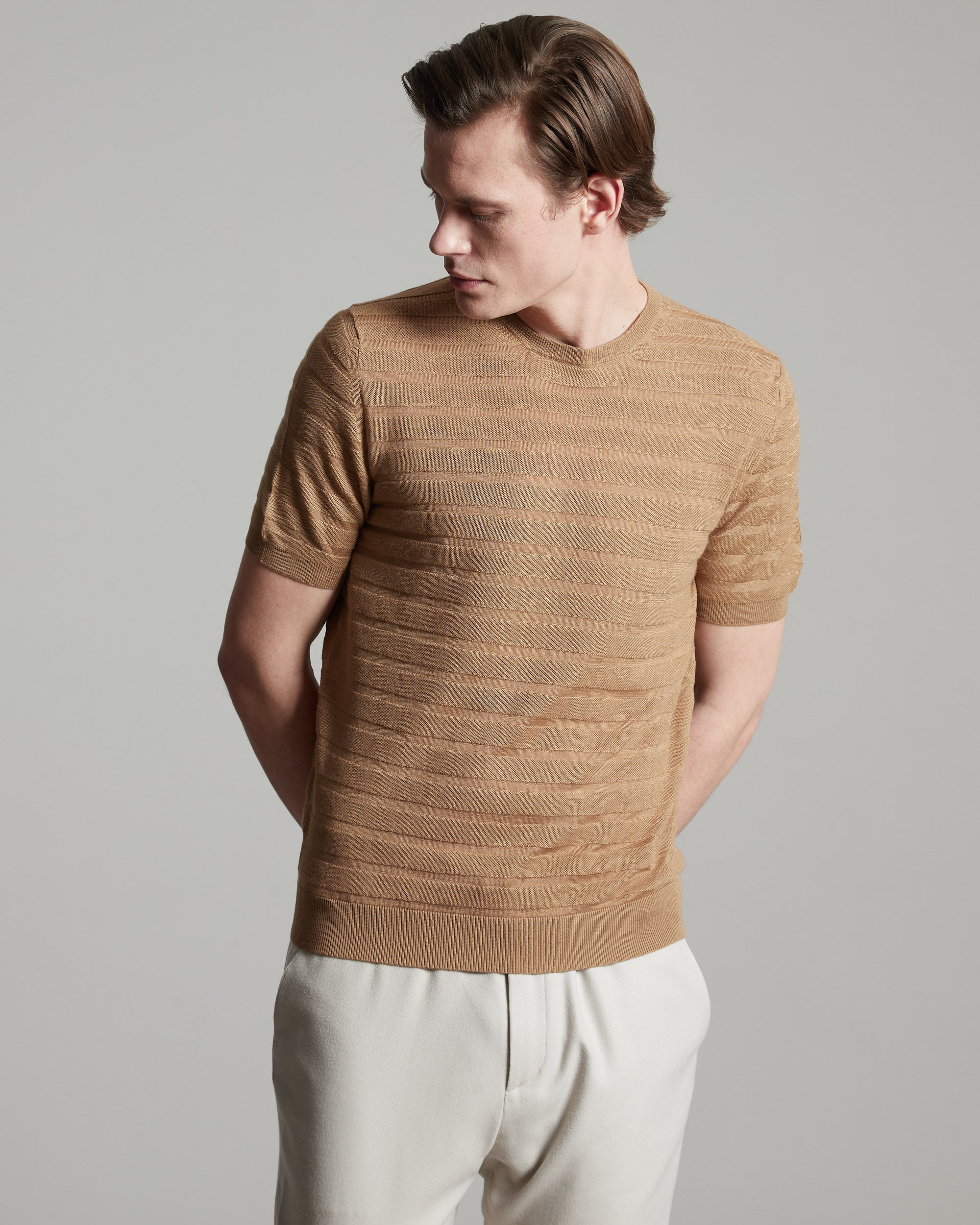 Crewneck cashmere and silk t-shirt