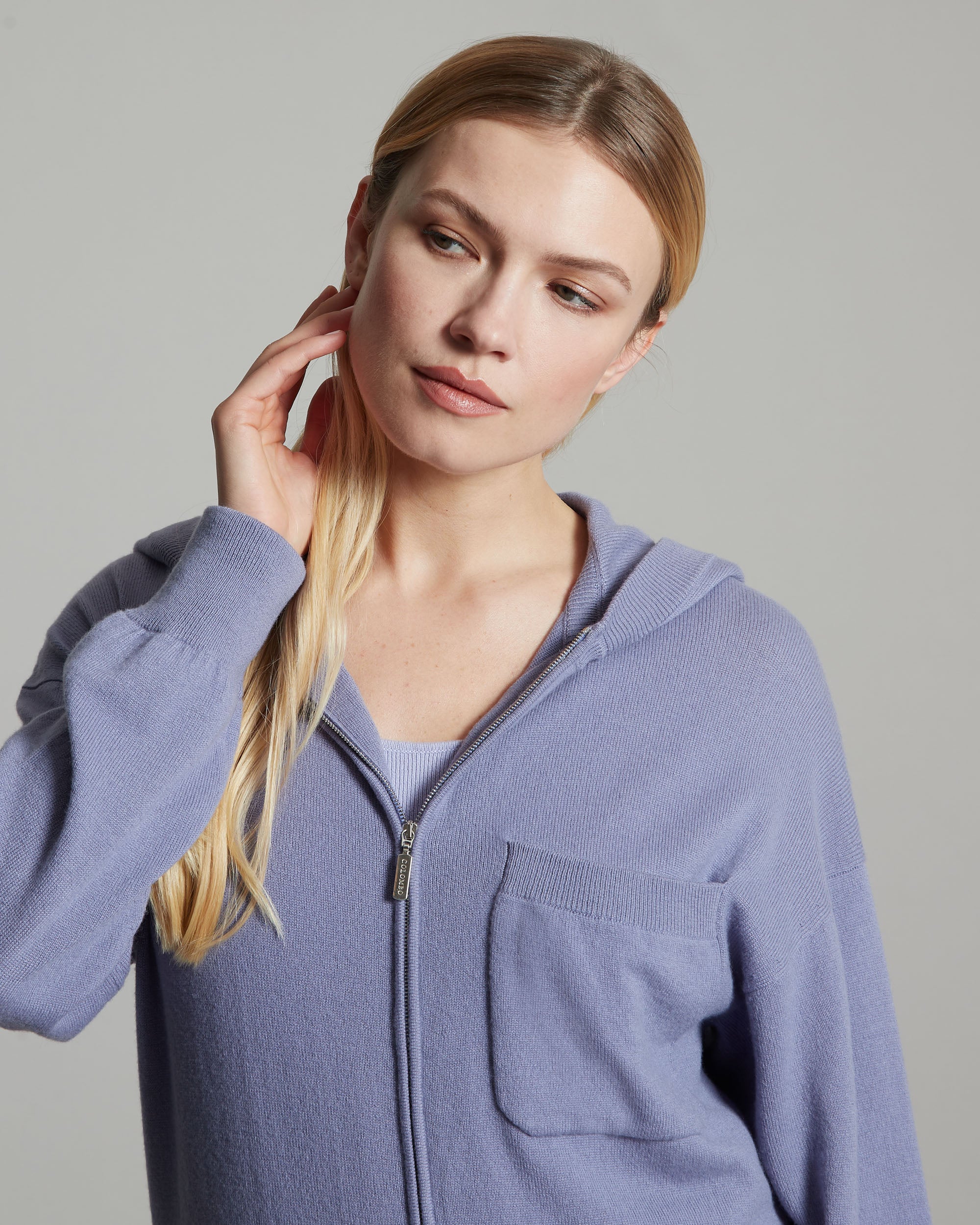 Purple kid cashmere zip hoodie 3