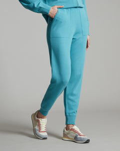 Pantalone jogging in kid cashmere verde