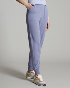 Pantalone jogging in kid cashmere viola