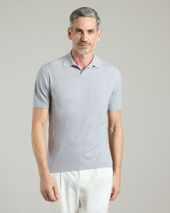 Grey 12.8 Kid wool polo shirt