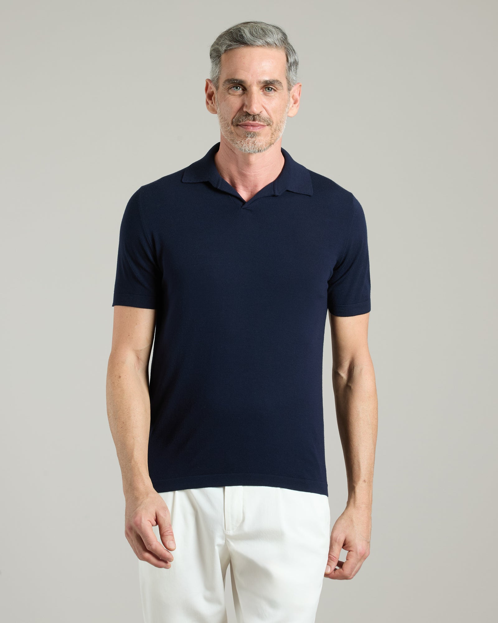 Maglia polo in Kid wool 12.8 blu