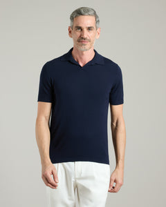 Blue 12.8 Kid wool polo shirt