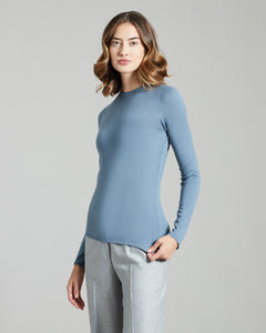 Maglia girocollo in Kid Wool 12.8 azzurra