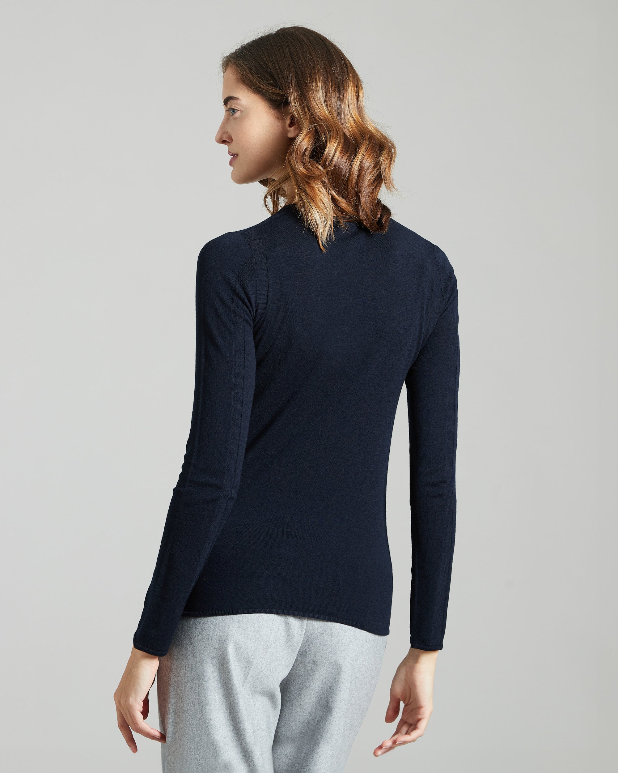 Blue navy Kid Wool 12.8 crew-neck sweater