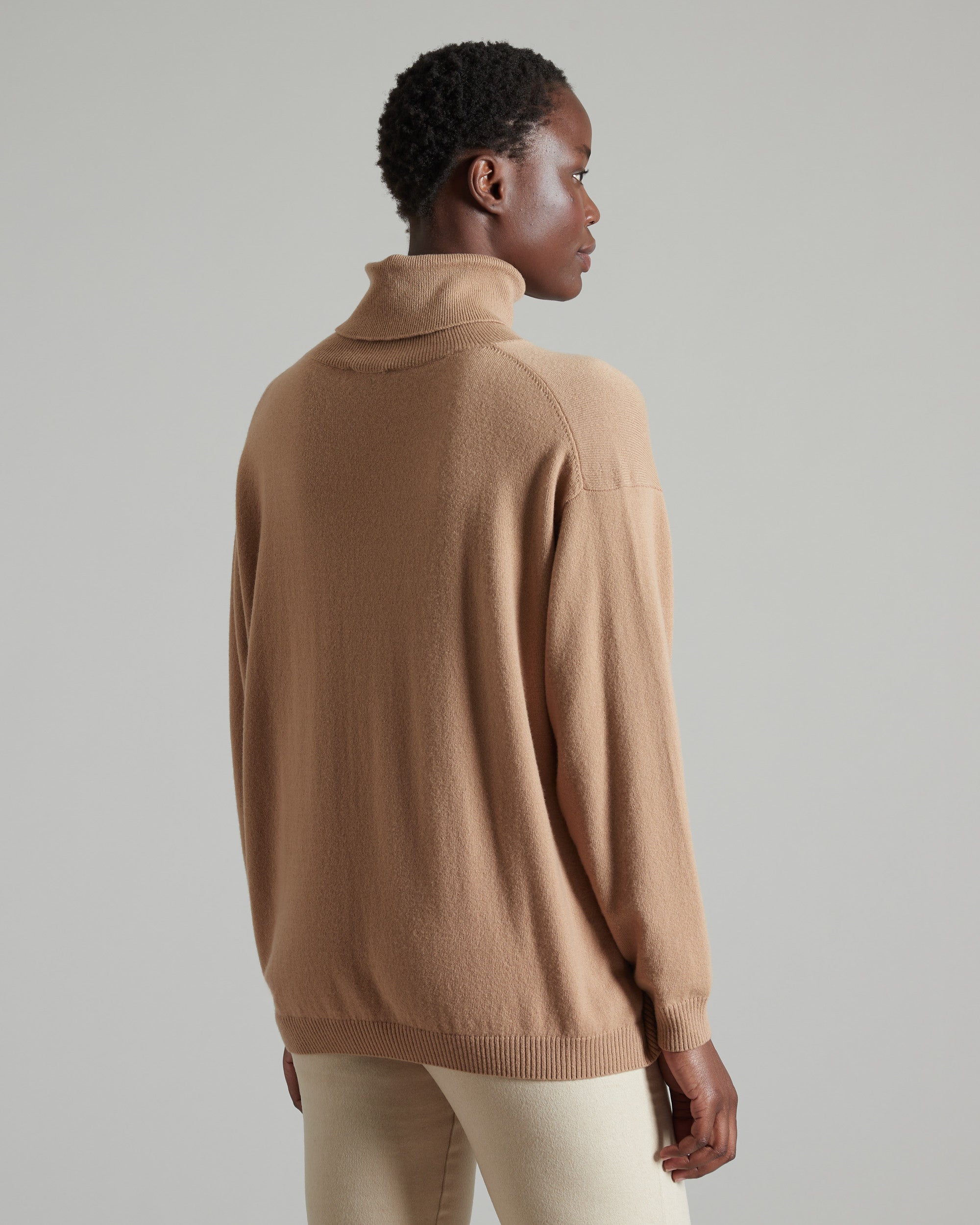 Maglia collo alto in Kid Cashmere beige