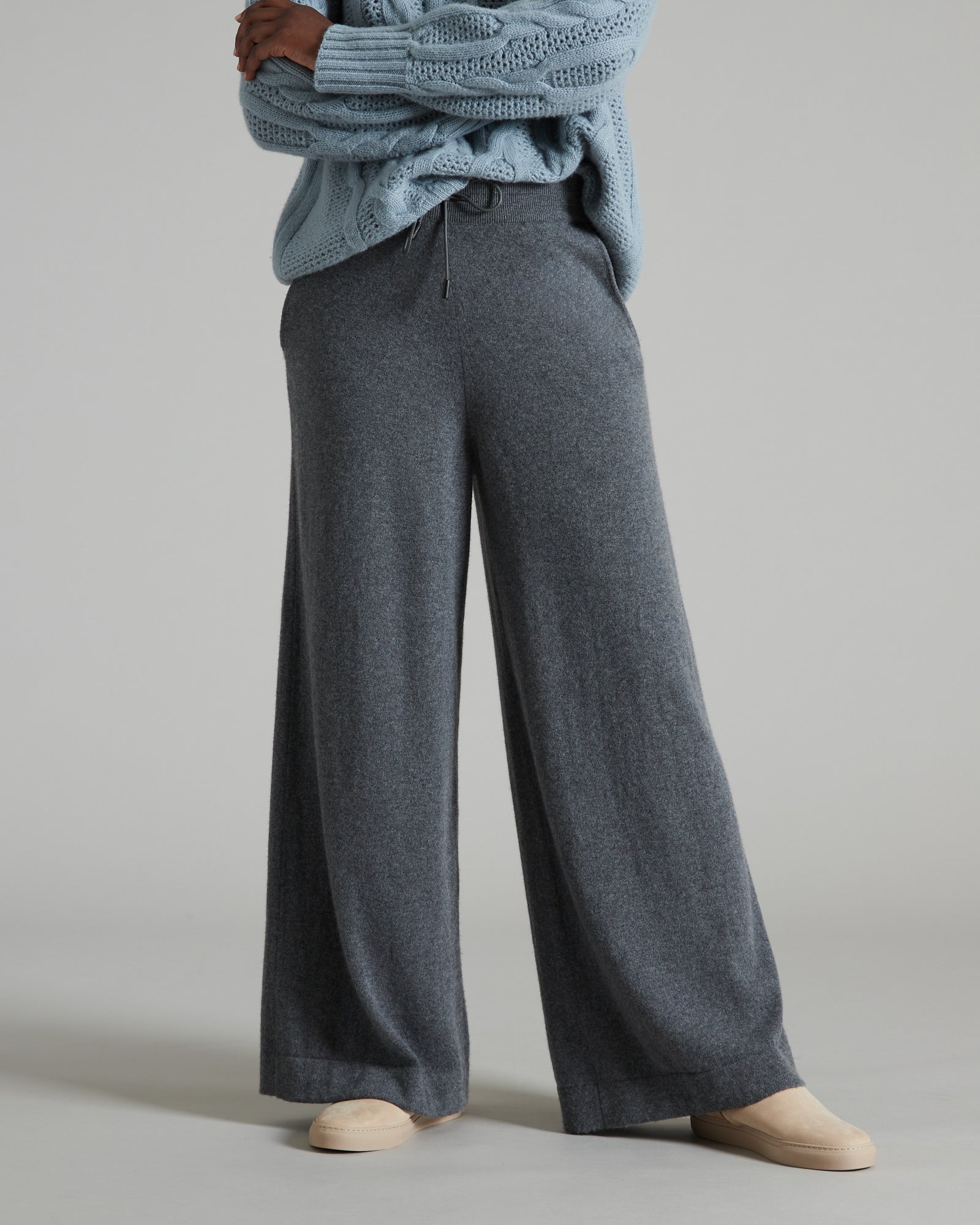 Pantalone in Kid Cashmere grigio scuro