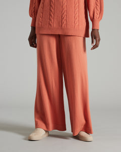 Pantalone in Kid Cashmere arancione