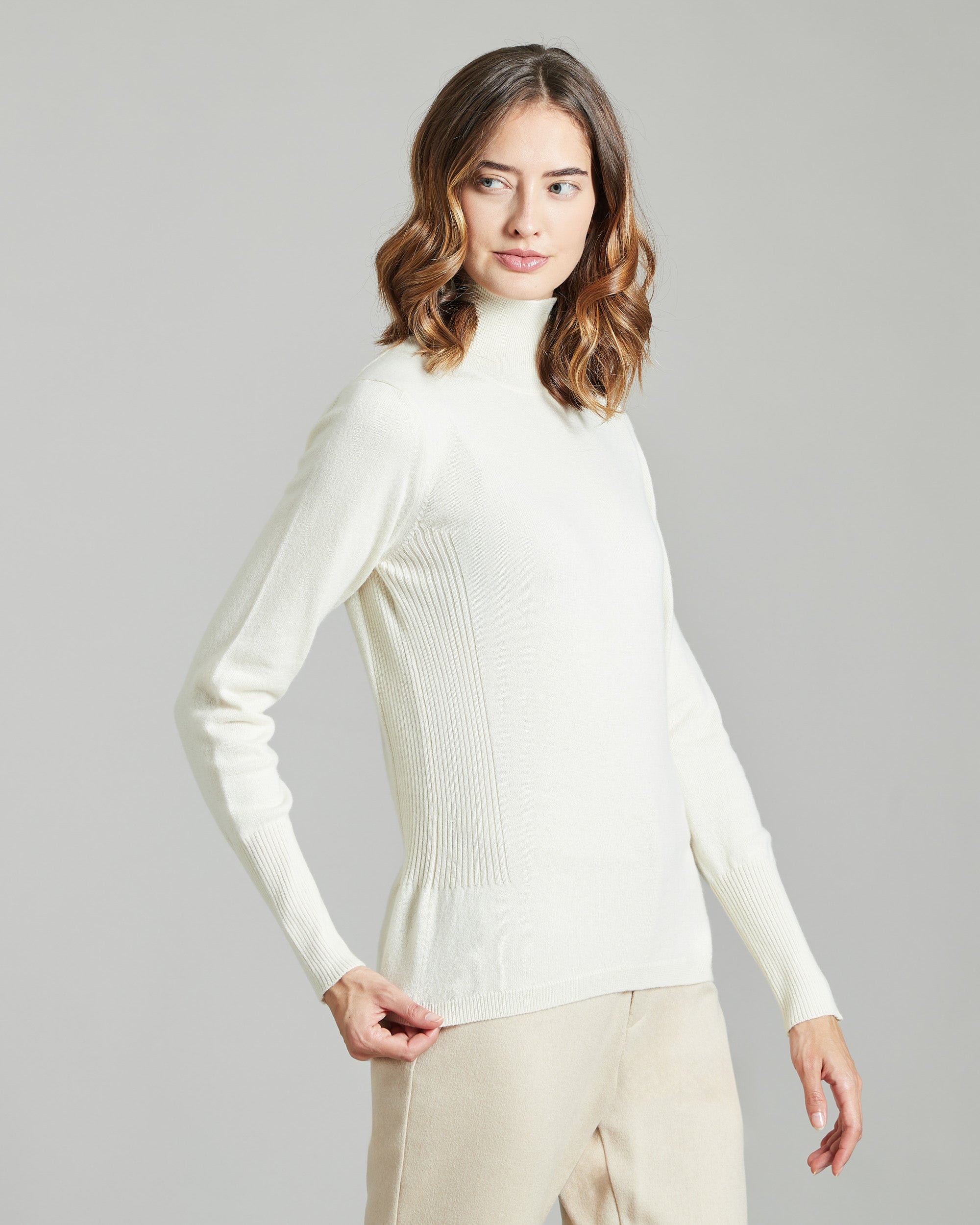 White Kid Cashmere turtleneck sweater