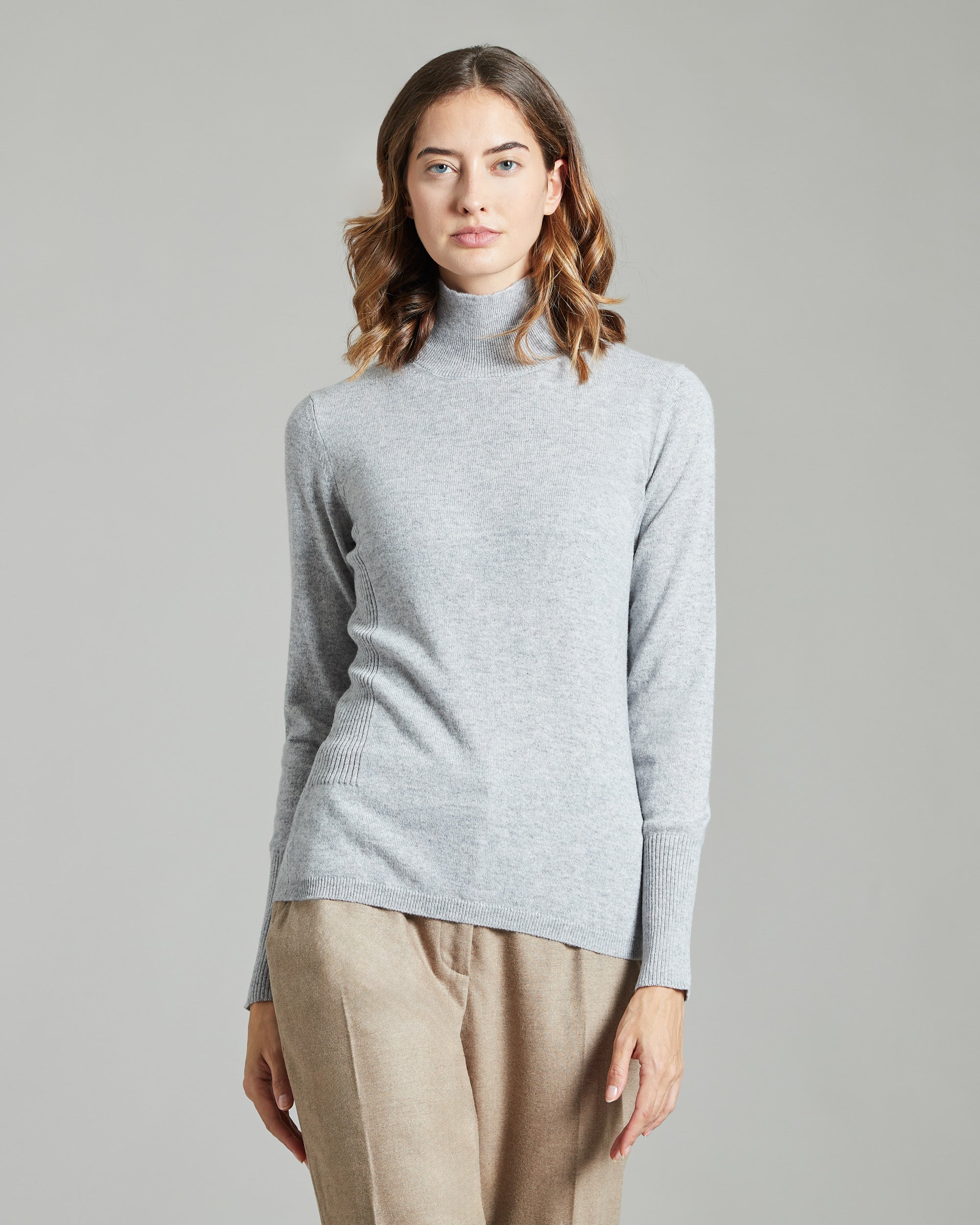 Light grey Kid Cashmere turtleneck sweater