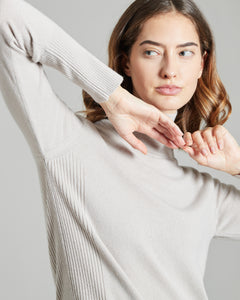 Beige Kid Cashmere turtleneck sweater