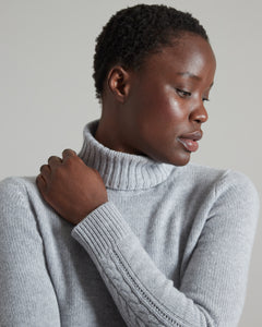 Light grey Kid Cashmere turtleneck sweater