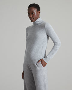 Light grey Kid Cashmere turtleneck sweater