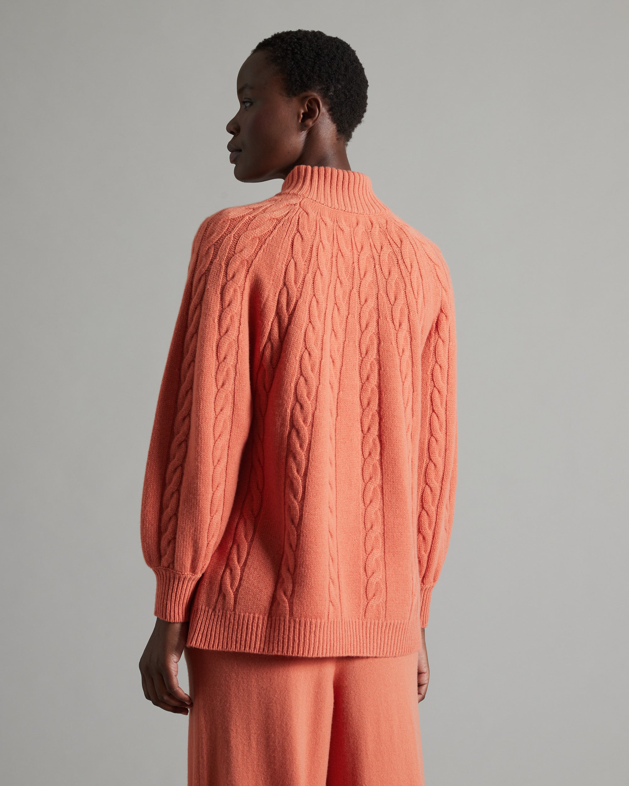 Orange Kid cashmere turtleneck sweater