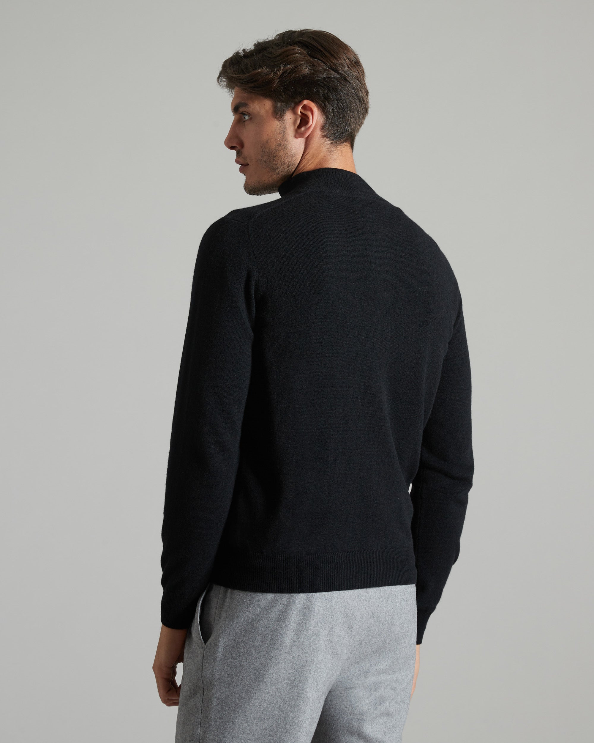 Cardigan Zip in Kid cashmere nero