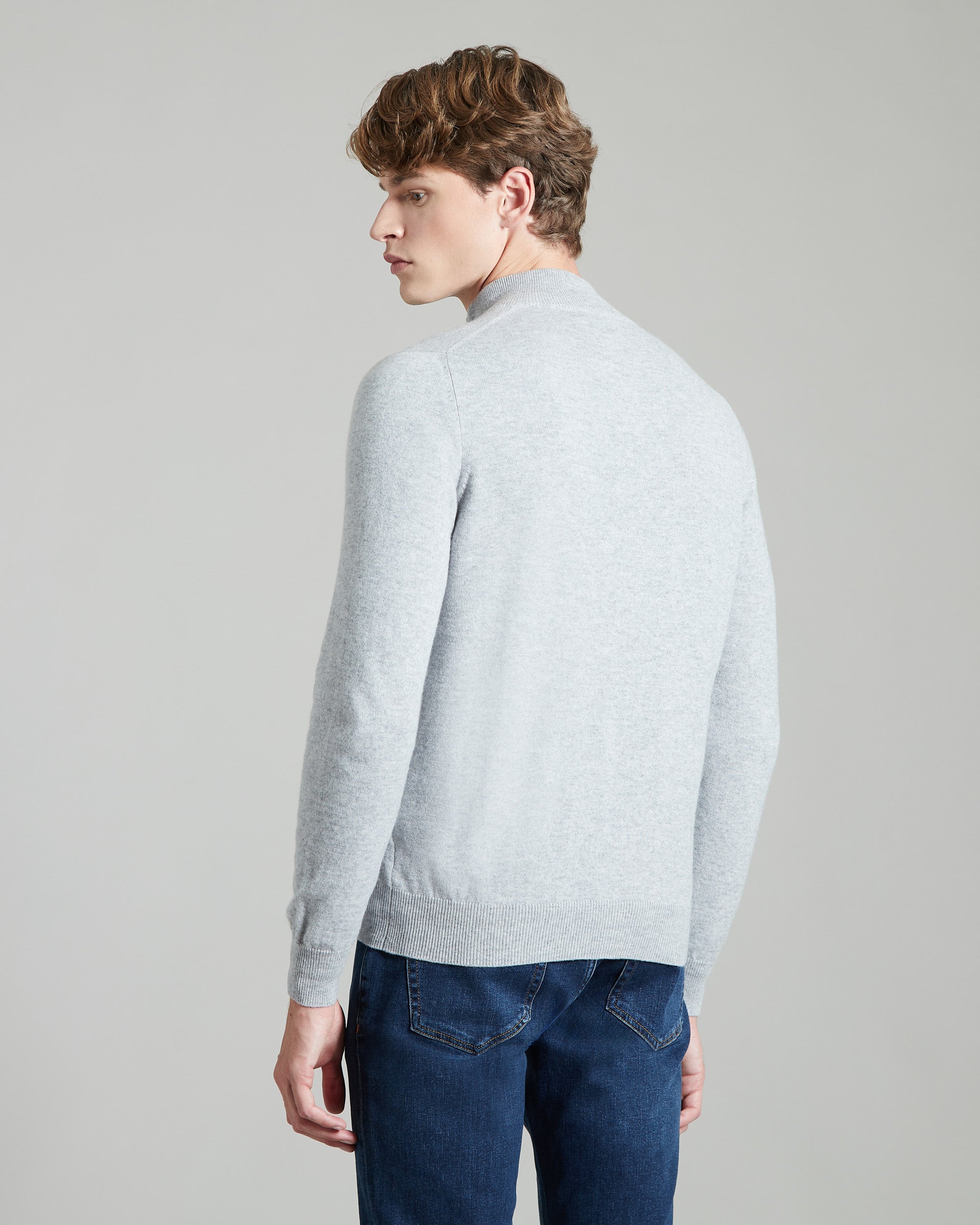 Zipped grey Kid cashmere cardigan