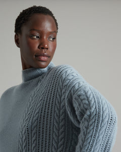 Light blue Kid Cashmere turtleneck sweater